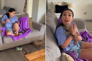 【220万再生突破！】新しい家族がリビングを自由に探索していることに気付いた女性。この子はだれ？！かわいい！嬉しい！！と感情が大忙しに！！