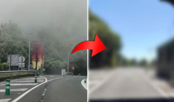 トンネルを抜けるとそこは・・。霧で霞んだ道を進む車。ところが、トンネルを通過すると、そこには別世界が広がっていました!!【海外・動画】