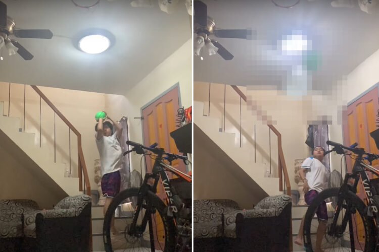 家の中でバスケの練習をする男の子。きれいなスピンムーブを見せ、そのままシュート！するととんでもないハプニングが！！【海外・動画】