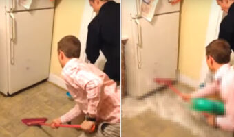 冷蔵庫の下に潜り込んだネズミを捕まえようとしたら別のハプニングが起きちゃった!【アメリカ・動画】