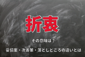 「折衷」とはどんな意味？「折衷案」と妥協案、次善策、落としどころの違いも解説