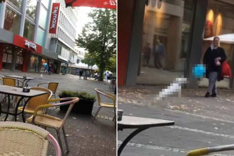 カフェのテラス席から見える微笑ましい景色。そこには、街中で楽しそうに風船を突いて遊ぶかわいい『ある動物』の姿がありました！【海外・動画】