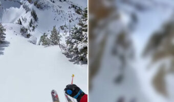 神業すぎてヒヤッとする！スキーヤーが滑っていくその先に待っていたのは、なんと肩幅程度しかない極細なコースでした！！【アメリカ・動画】