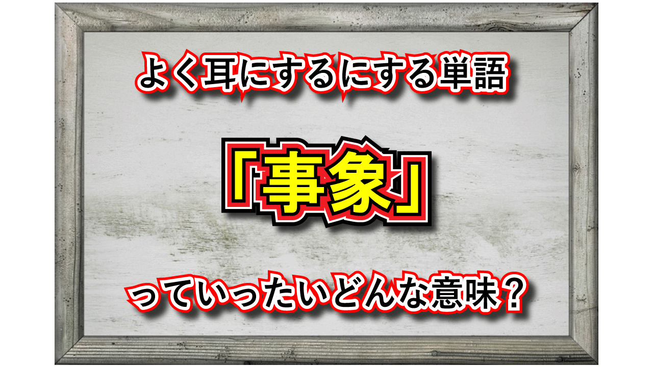 「事象」とはどんな意味の言葉？