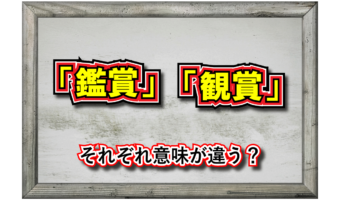 【かんしょう】「鑑賞」「観賞」に意味の違いはある?どのような使い分けをするの?