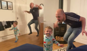 子供たちの寝る前のルーティーンに付き合うパパ。パパは翼竜になってリビングを駆け回る子供たちを追いかけます!!【海外・動画】
