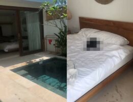 受付から戻ったらビックリ！プールもある別荘のベッドルームで、どこからかお客さんがやって来てリゾート気分を満喫していました【海外・動画】