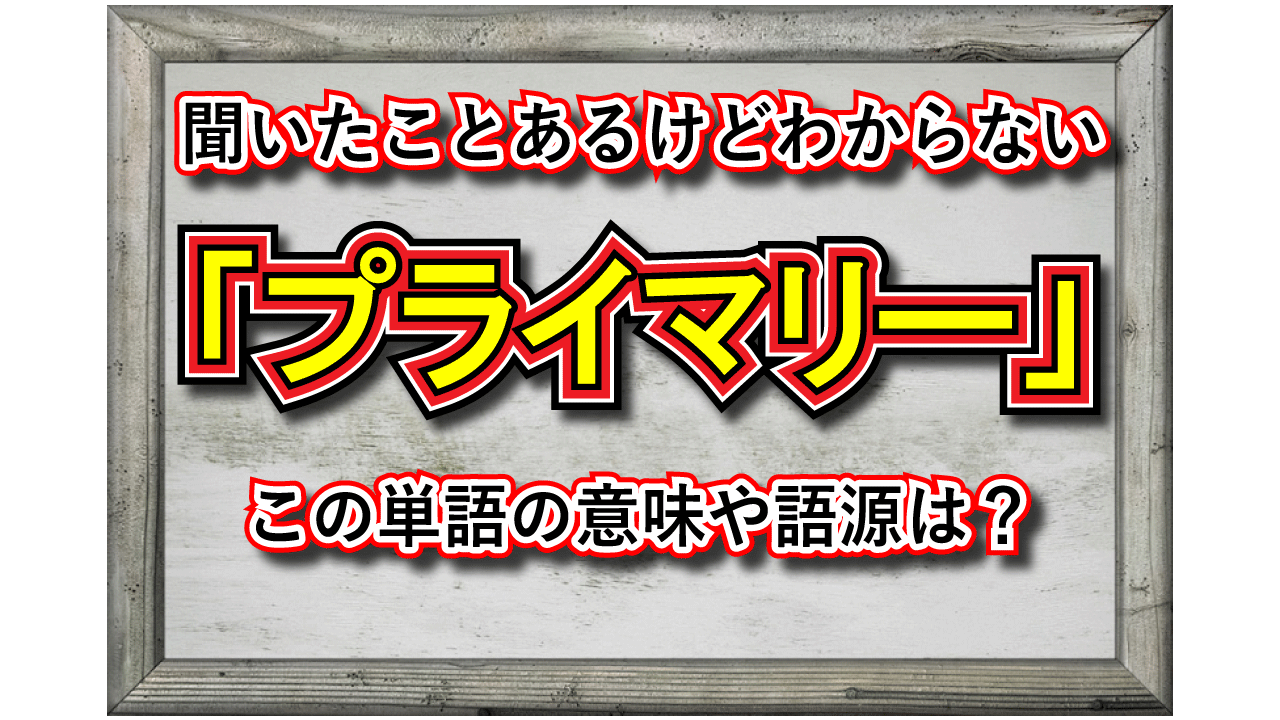 IT分野やビジネス用語で用いられる「プライマリー」とはどんな意味の言葉?どんな時に使うものなの?