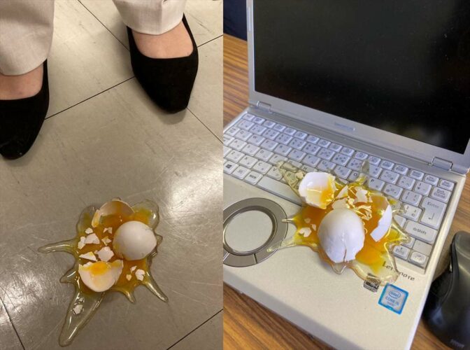 どこに置いても衝撃的で見た瞬間に焦ってしまう！食品サンプル製造メーカー『いわさき』の生卵がリアルすぎる！