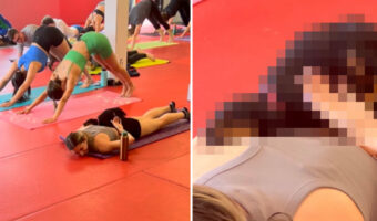 子犬たちがいるヨガクラスに参加した女性。ところが、かわいいハプニングに見舞われてしまいヨガに集中できなかったみたいです!