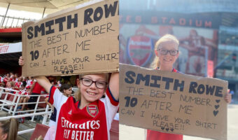 アーセナルのスミス・ロウ選手が行ったサプライズが最高だった！試合で「シャツをちょうだい！」という看板を掲げていた少女にサプライズ！