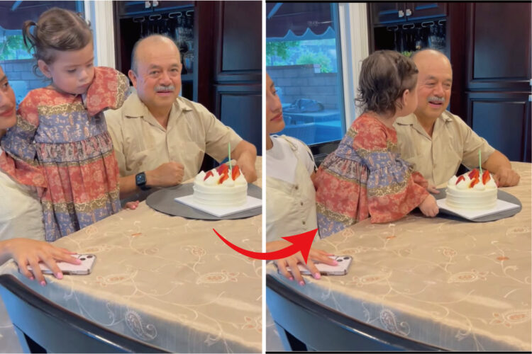 それはおじいちゃんのなの・・。バースデーケーキを「これは私の！」と言わんばかりの動きを見せる女の子が微笑ましい【アメリカ・動画】