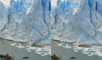 壮大なペリト・モレノ氷河。その氷河の一角で巨大な氷の塊が割れた！と思ったら・・、次に起きたことに驚愕・・・！！【海外・動画】