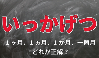 「いっかげつ」の表記には1ヶ月、1ヵ月、1か月、一箇月とあるけれど・・・、どれが正解?