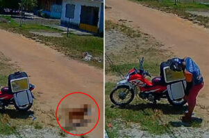 運んできたはずの料理が消えている？！困惑する配達員さんですが・・、まさかの真相を防犯カメラがキャッチしていました！！【海外・動画】