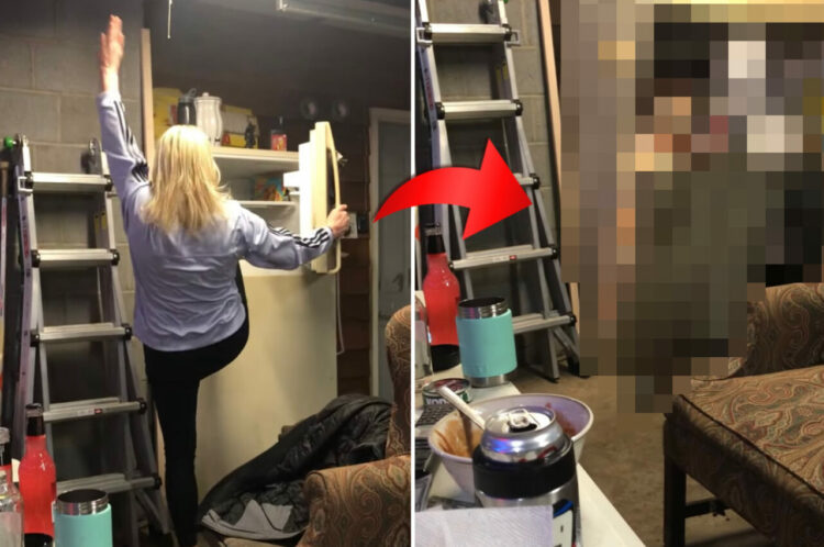 冷蔵庫に足を上げて陽気に踊っていた女性。得意気に決めポーズも見せていましたが、最後に待っていたのは痛い悲劇でした【アメリカ・動画】