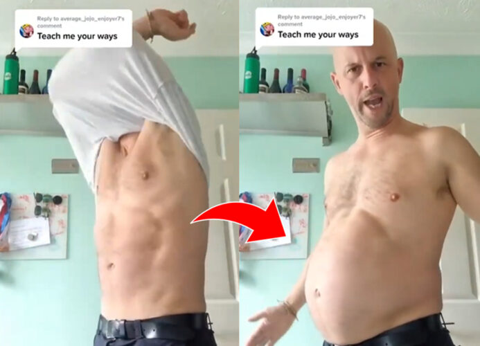 【衝撃】CG加工なし！腹筋を自在に操る男の映像が信じられない！ポッコリおなかとシックスパックが混在だと！？