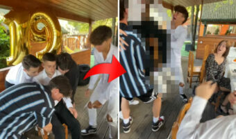 主役の身に起きた痛そうな悲劇。バースデーパーティーで「本日の主役」を椅子に乗せたまま担ぎ上げた結果・・【海外・動画】