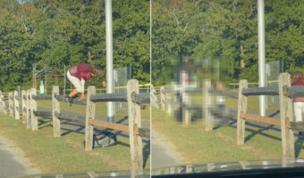 まさかのオチにビックリ!近道に柵を乗り越えた男の子。重い荷物は柵の下を通していたのですが・・、そんな事をする必要はなかった!?