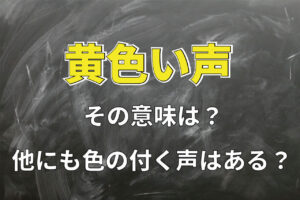 歓声の事を指す「黄色い声」とはなぜ黄色？他にも色の付く声はあったりするの？