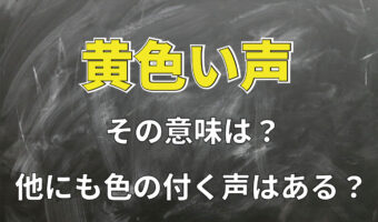 歓声の事を指す「黄色い声」とはなぜ黄色？他にも色の付く声はあったりするの？