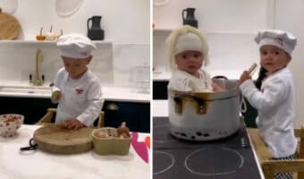 ハロウィンに有名シェフの仮装をしてクッキングを楽しむ男の子。弟くんも参加するのですが・・、その担当はなんと「スパゲティ」!?