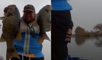 釣果を高々とカメラに向ける男性。釣れすぎちゃうスポットで起こった思わぬ悲劇！