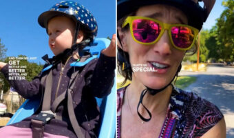 【友情って素晴らしい】保育園の自転車送迎の際に3歳児にマイクを付けてみたら、ありがたいお話が聞けた！