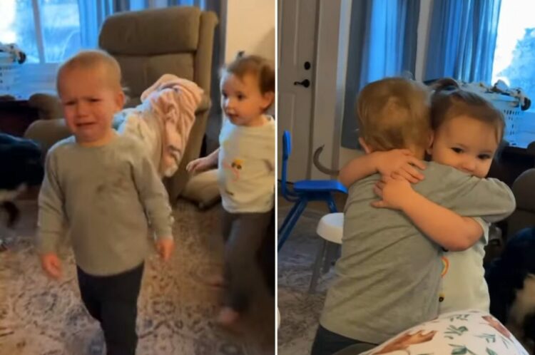 兄弟にオモチャを取られて泣きじゃくる幼い男の子。そんな男の子のもとに天使が現れ、ほっこりする展開に！！【アメリカ・動画】