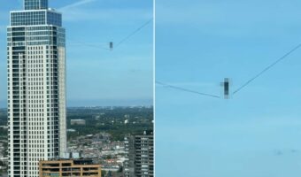 スリリングすぎて心臓に悪い・・。高層ビルのそばを鳥が飛んでいる？と思ったら、まさかの正体にビックリ！！