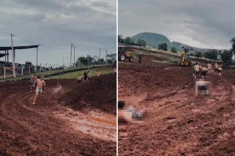 大人の男性たちが全力で挑む泥んこレース。ハプニング続出のエキサイティングな競技の様子をご覧ください！！【海外・動画】