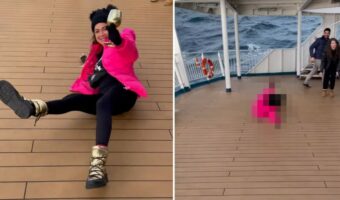 世界で屈指の荒れる海域「ドレーク海峡」を横断する船。女性は杯を片手に右に左へと傾く甲板を滑っていきます!!