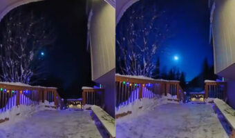 玄関前のセキュリティカメラが捉えた奇跡。なんと闇夜を明る照らす流星が！！【アメリカ・動画】