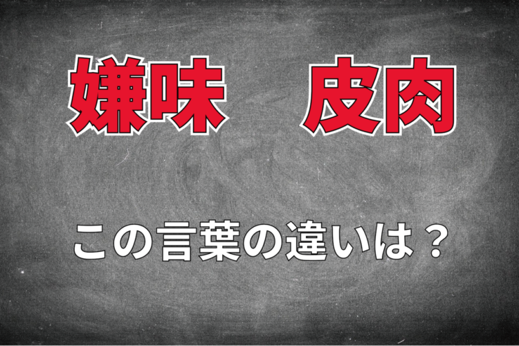 「嫌味」と「皮肉」どちらも言われたくないものだけど・・、なにが違うの？