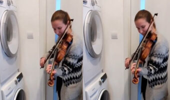 バイオリニストが洗濯機とのデュエットを公開し世界中で話題に！曲名は「洗濯機の勝利」と名付けました