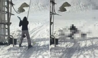 もしかしたらスキーよりもこっちの方が難しい？ゲレンデまで向かいたいスキーヤーが苦戦していたのは・・【海外・動画】