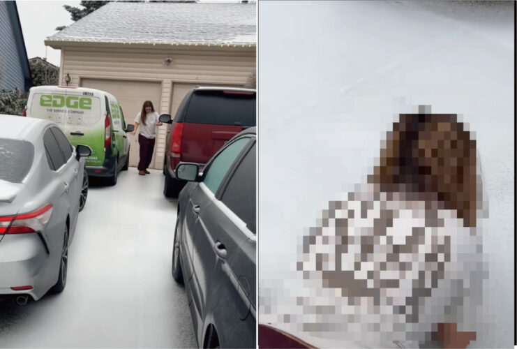 氷雨ですっかり凍っていたスロープ。そんな場所を滑ってみたら・・予想通りの結末を迎えました！！【アメリカ・動画】