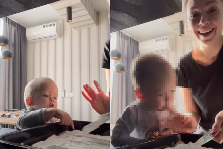 「味見なら任せて！」ママが作るデザートのクリームをすくって一舐めする男の子。ママに注意されたその直後に取った行動にご注目！！