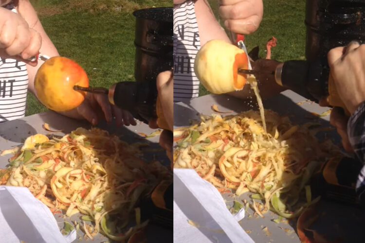 これもライフハック？リンゴの皮を一瞬で剥くその方法、それには『あの道具』を使うんだ！！【アメリカ・動画】