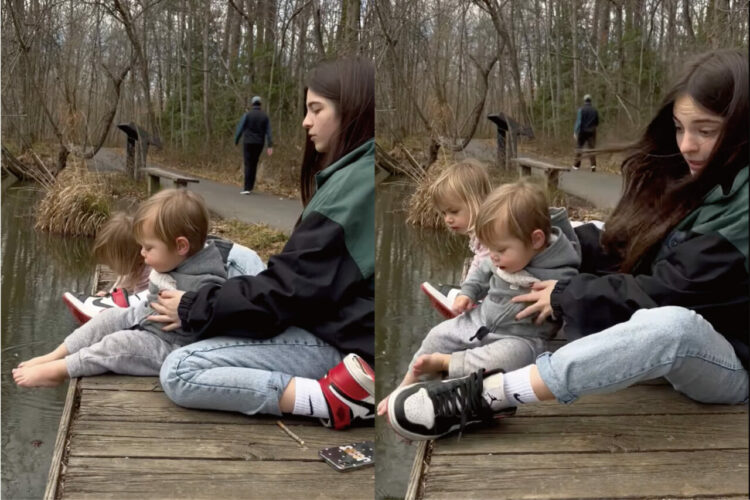 子守り中に起きた大ハプニング。水の中に入ろうと身を乗り出そうとした赤ちゃんを抱き寄せようとしたその時、まさかの出来事が！！