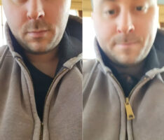 男性のジャケットのファスナーがひとりでに上がっていく！？一体どうしてと思いきや、その懐には・・？！【アメリカ・動画】