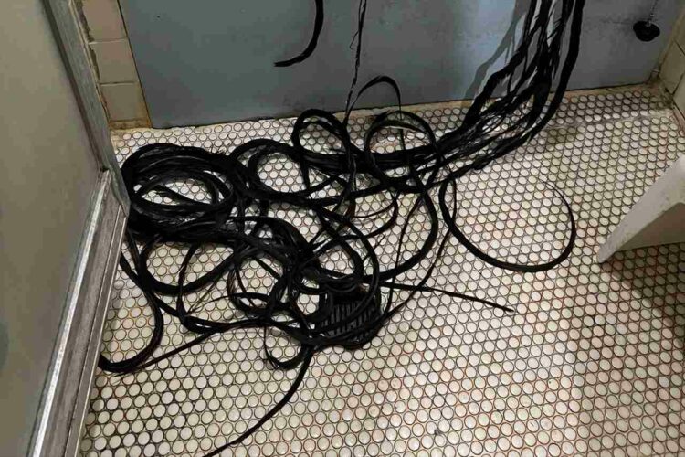 「さぁ大仕事！シャンプーするぞ！」めちゃめちゃ長い髪の毛かと思い、髪の持ち主の姿を見たらビックリしすぎた！！