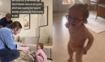 生まれて初めて世界がクリアに見えた2歳児の反応が感動的!