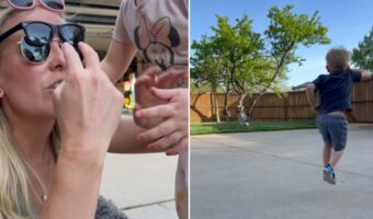 サングラスのレンズの枚数を数える男の子。「スキップカウント（数字を飛ばして数えること）はできる？」と聞かれたこの子は・・