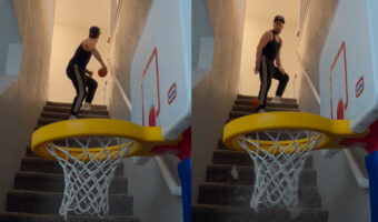 階段でトリックショットの撮影に挑んだ男性。ところがまさかの失敗を迎えたのです・・【アメリカ・動画】