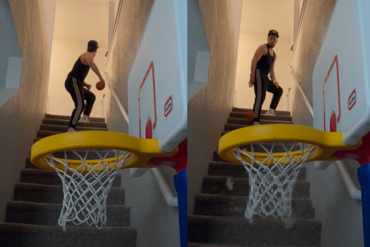 階段でトリックショットの撮影に挑んだ男性。ところがまさかの失敗を迎えたのです・・【アメリカ・動画】