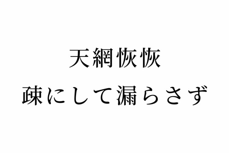 【読めたらスゴイ！】「天網恢恢疎にして漏らさず」って一体どういう意味！？この漢字、あなたは読めますか？