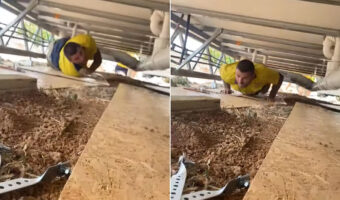 せま〜い床下。そんな場所を素早く移動する方法にビックリ！！【海外・動画】