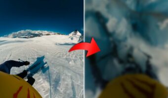 【恐怖映像】澄んだ青空の下、雪山でスキーを楽しんでいたはずが・・絶体絶命のピンチに!!