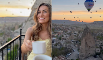 絶景にうっとり。「熱気球の聖地」トルコ・カッパドキアでモーニングコーヒーを満喫する夫婦が眺める光景が現実離れしています!!【海外・動画】